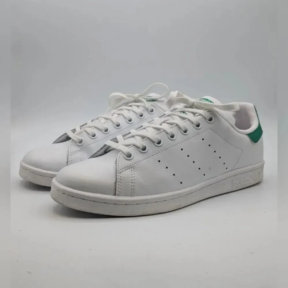 Adidas White and Green Stan Smith Sneakers (6.5)
